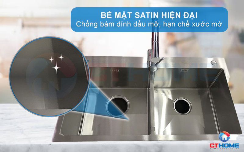 Bề mặt Satin chống bám dính, hạn chế xước