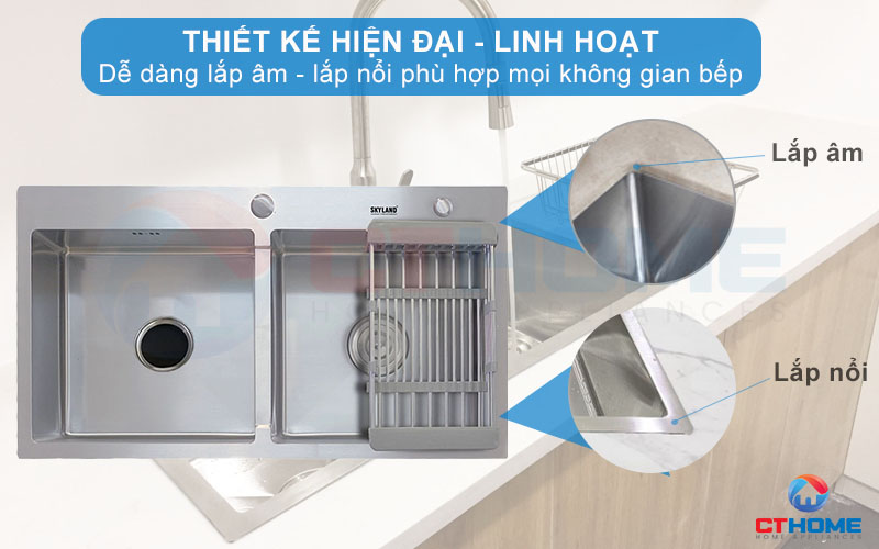 Thiết kế sang trọng tinh tế, lắp âm và lắp nổi linh hoạt