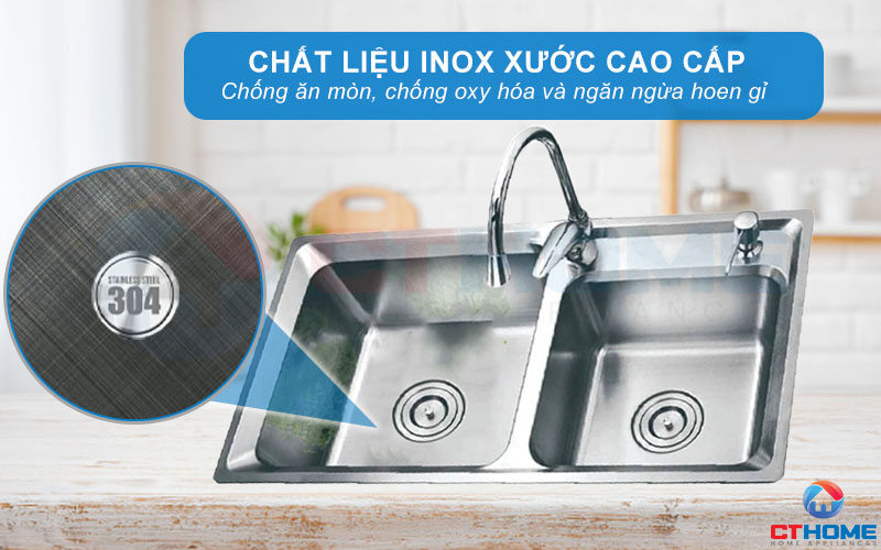 Chất liệu inox xước cao cấp chống ăn mòn và oxy hóa