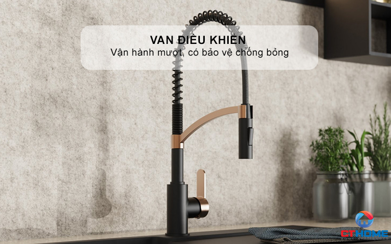 Van điều khiển vận hành mượt, có bảo vệ chống bỏng