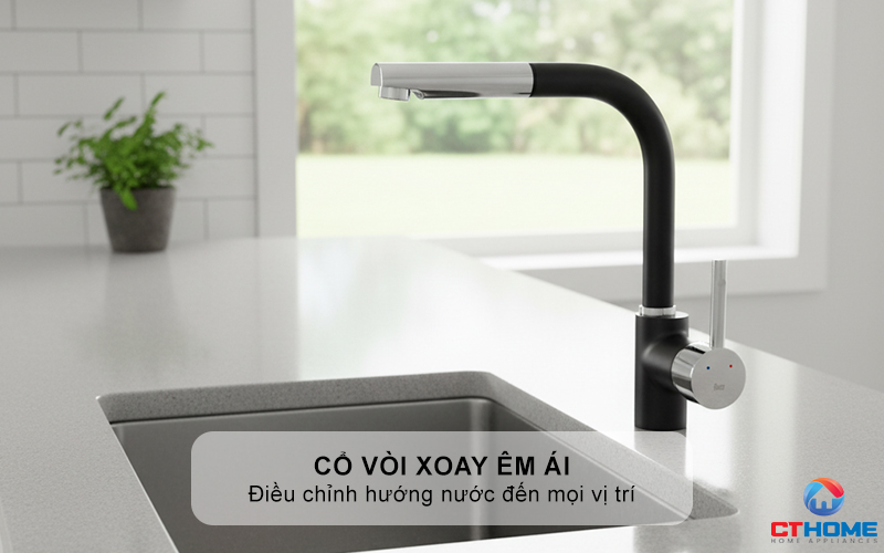 Cổ vòi xoay êm ái