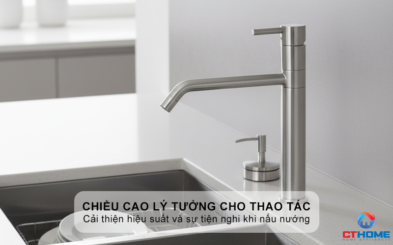 Chiều cao lý tưởng cho mọi thao tác làm bếp