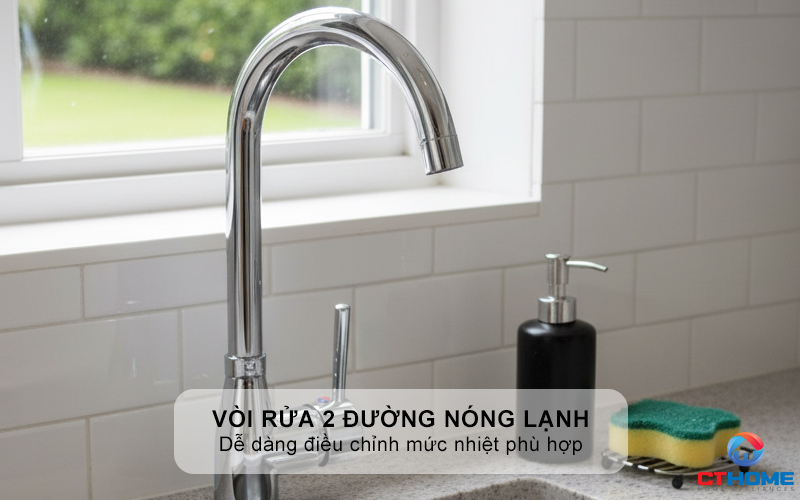 Vòi rửa 2 đường nóng lạnh