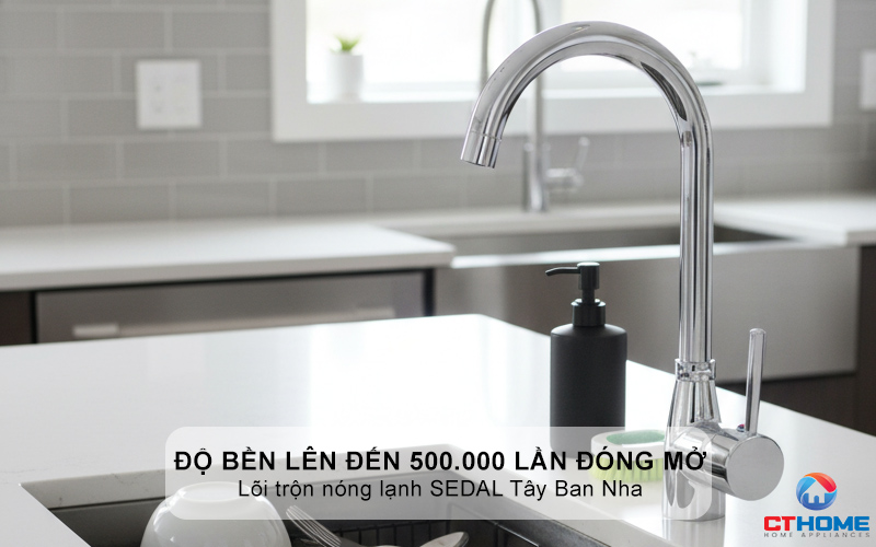 Độ bền lên đến 500.000 lần đóng mở với lõi trộn nóng lạnh SEDAL Tây Ban Nha
