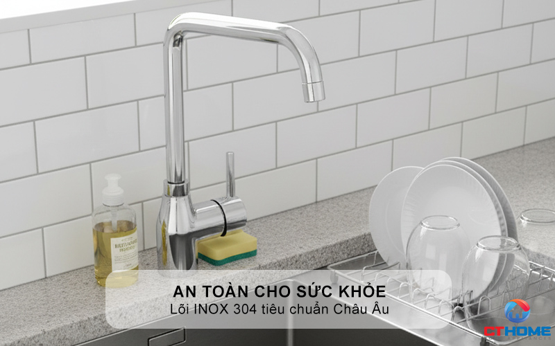 An toàn cho sức khỏe với lõi INOX 304 tiêu chuẩn Châu Âu
