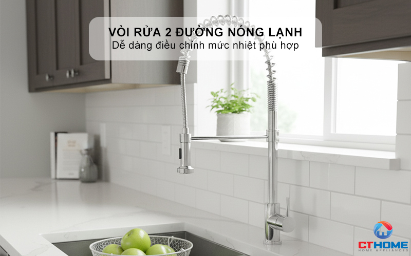Vòi rửa 2 đường nóng lạnh