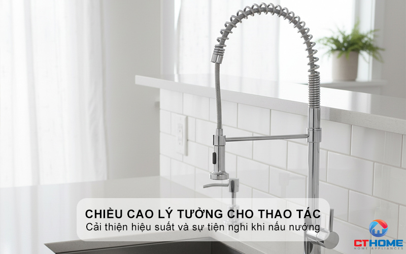 Chiều cao lý tưởng cho mọi thao tác làm bếp