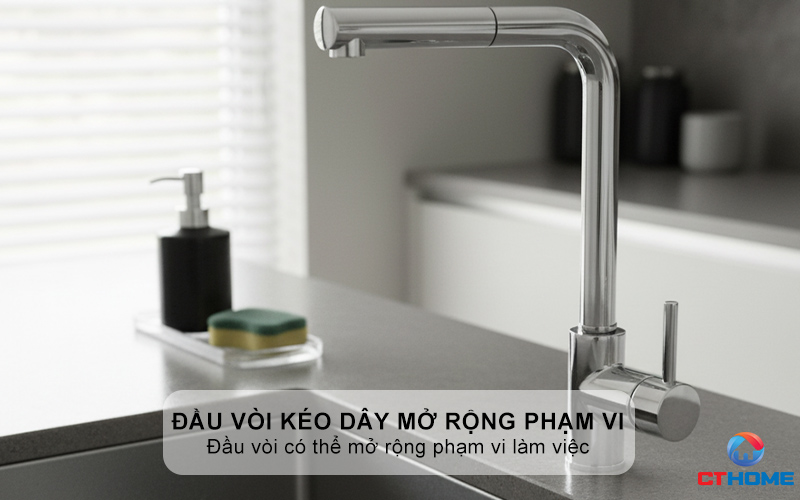 Đầu vòi kéo dây mở rộng phạm vi làm việc