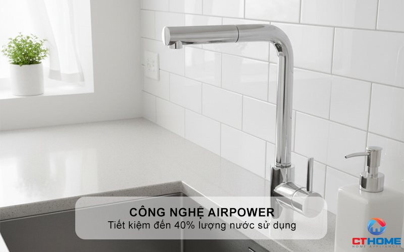 Tiết kiệm 40% nước với Công nghệ Airpower