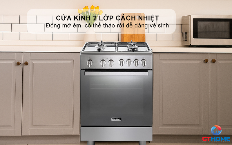BẾP GAS KẾT HỢP LÒ NƯỚNG  CXX 664 MLVN ELBA 60CM CXX664MLVN 6