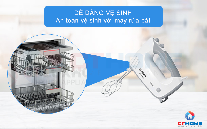 Dễ dàng vệ sinh bằng tay, an toàn với máy rửa bát