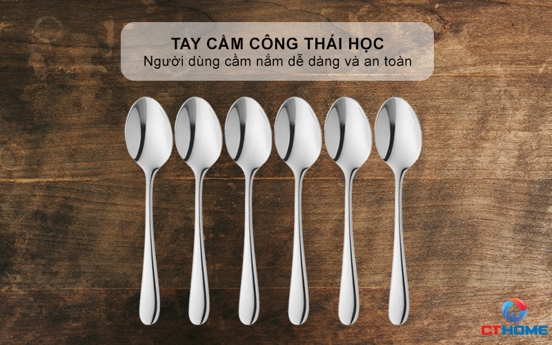 Tay cầm công thái học vừa vặn lòng bàn tay, ăn uống dễ dàng