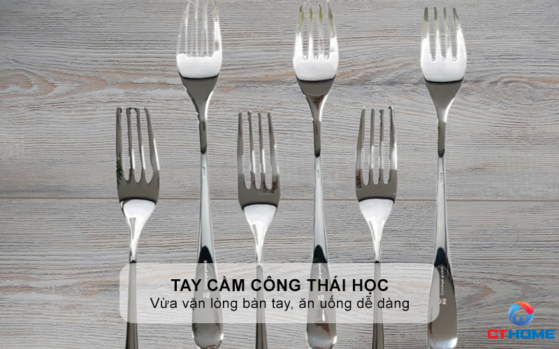 Tay cầm công thái học vừa vặn lòng bàn tay, ăn uống dễ dàng