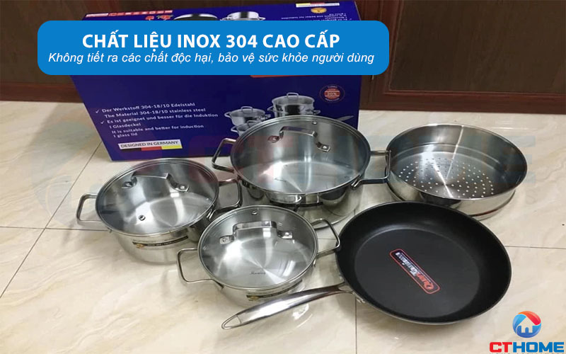 Chất liệu Inox an toàn cho sức khỏe, độ bền cao