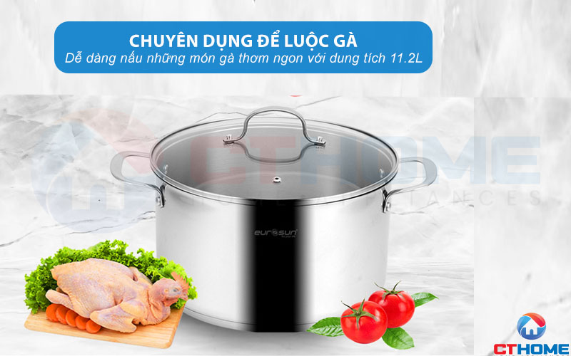 Dung tích lớn 11,2L, luộc gà ngon, tiện lợi