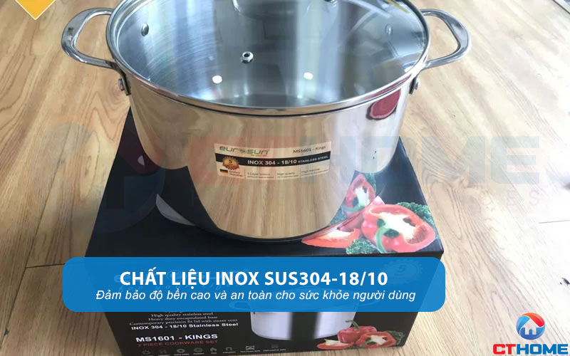 Chất liệu inox toàn thân bền bỉ và an toàn cho sức khỏe