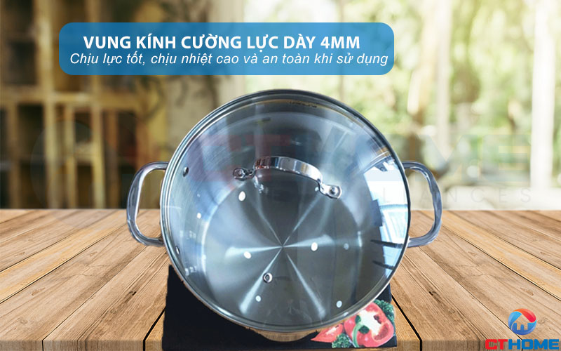  Vung kính cường lực dày 4mm chịu lực và nhiệt tốt