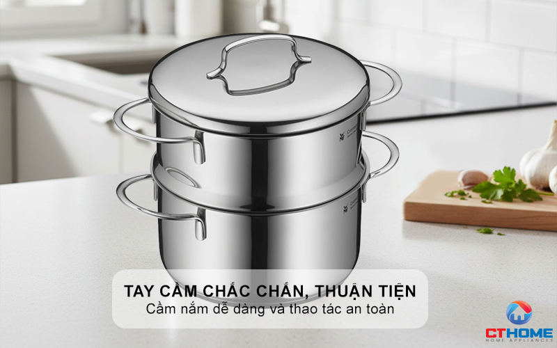 Tay cầm Cool chắc chắn, thuận tiện cầm nắm, cách nhiệt tốt