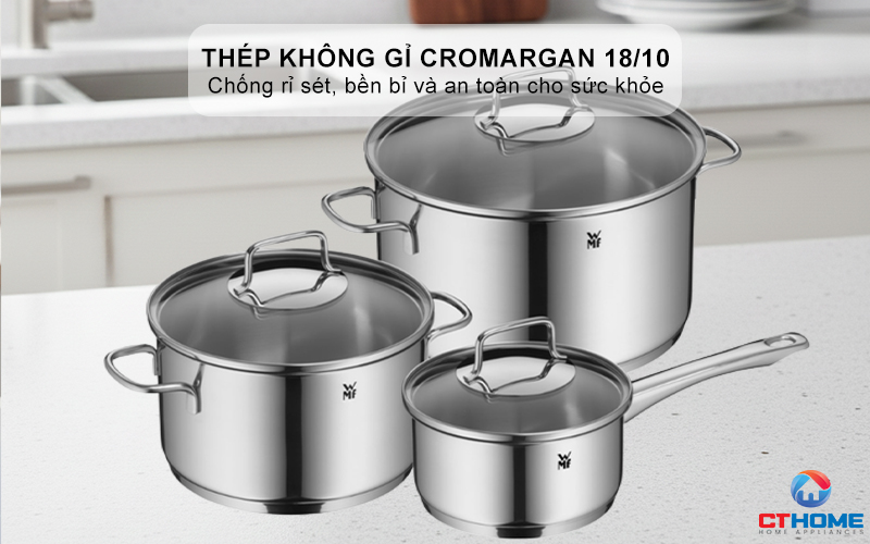Chất liệu: Thép không gỉ Cromargan 18/10