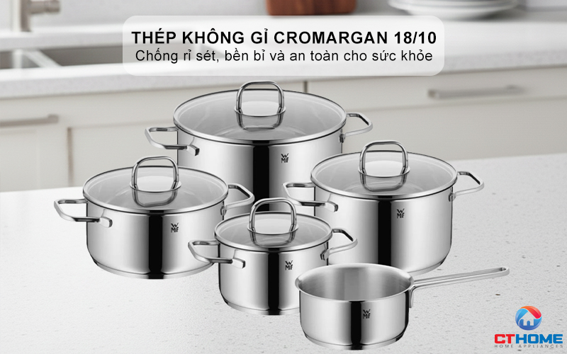 Chất liệu: Thép không gỉ Cromargan 18/10