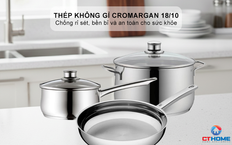 Chất liệu: Thép không gỉ Cromargan 18/10