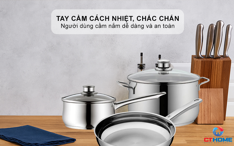 Tay cầm cách nhiệt, chắc chắn, an toàn