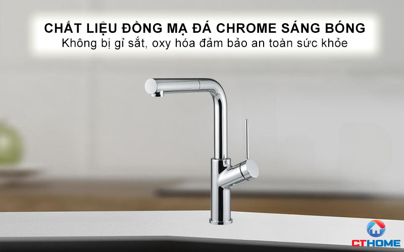 Chất liệu mạ đá Chrome bền chắc, chống gỉ sét, an toàn sức khỏe