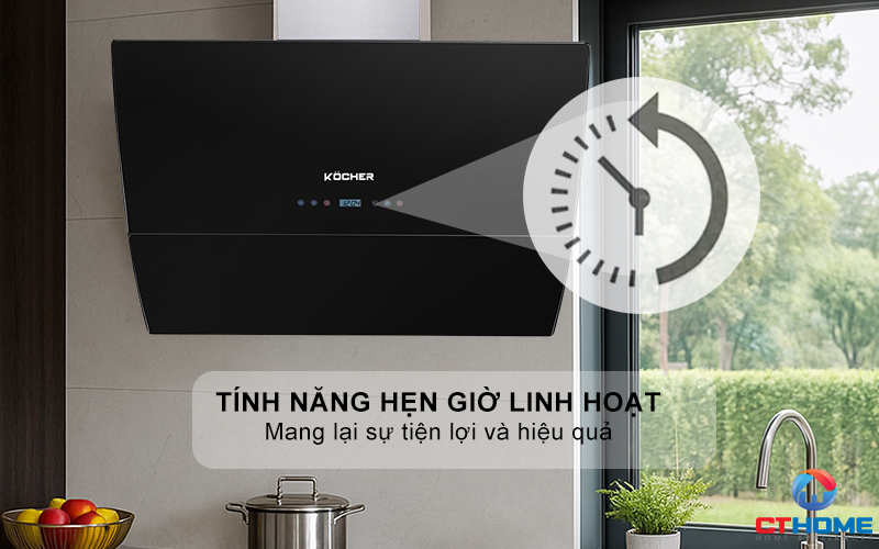 MÁY HÚT MÙI VÁT KÍNH NGHIÊNG KOCHER K-2080E NGANG 900MM K2080E 4
