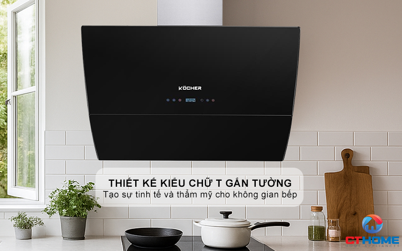 MÁY HÚT MÙI VÁT KÍNH NGHIÊNG KOCHER K-2080E NGANG 900MM K2080E 1