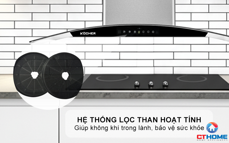 MÁY HÚT MÙI GẮN TƯỜNG KÍNH CONG KOCHER K-226I NGANG 90CM K226I 6