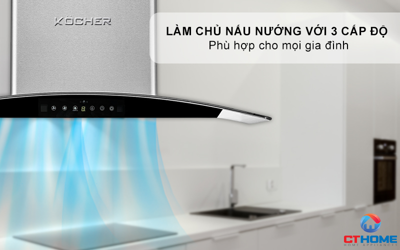 MÁY HÚT MÙI GẮN TƯỜNG KÍNH CONG KOCHER K-226I NGANG 70CM K226I 5