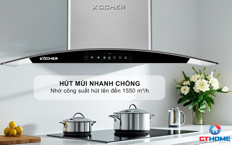MÁY HÚT MÙI GẮN TƯỜNG KÍNH CONG KOCHER K-226I NGANG 70CM K226I 2