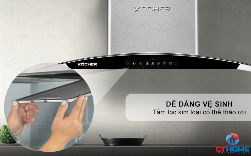 MÁY HÚT MÙI GẮN TƯỜNG KÍNH CONG KOCHER K-226I NGANG 70CM K226I 9