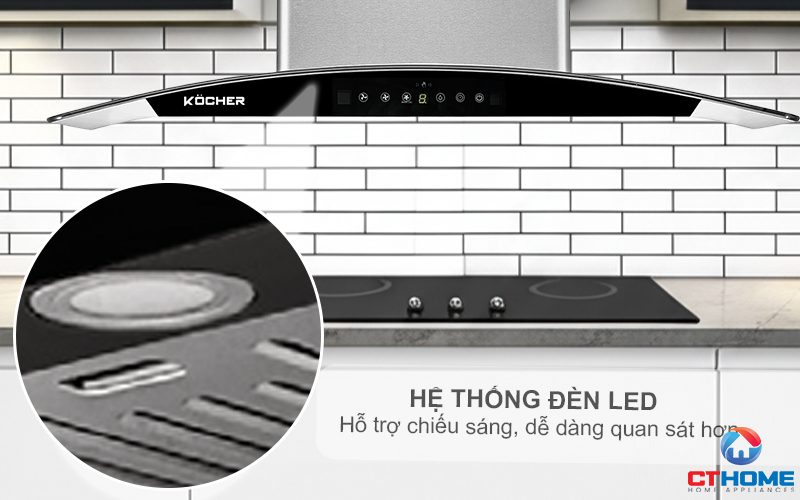 MÁY HÚT MÙI GẮN TƯỜNG KÍNH CONG KOCHER K-226I NGANG 70CM K226I 3