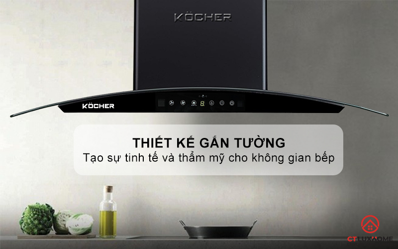 MÁY HÚT MÙI GẮN TƯỜNG KÍNH CONG KOCHER K-226V NGANG 70CM K226V 1