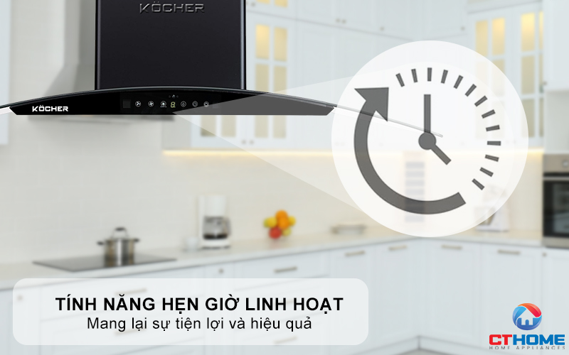 MÁY HÚT MÙI GẮN TƯỜNG KÍNH CONG KOCHER K-226V NGANG 90CM K226V 7