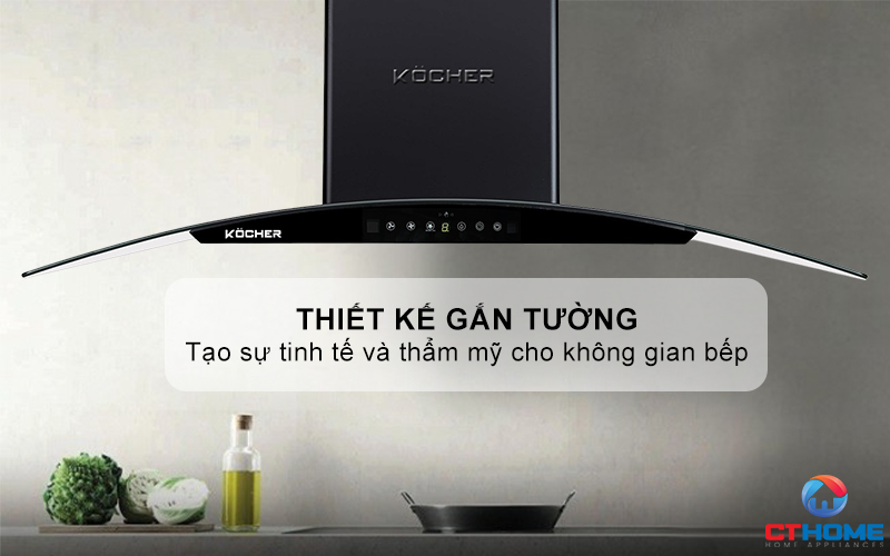 MÁY HÚT MÙI GẮN TƯỜNG KÍNH CONG KOCHER K-226V NGANG 90CM K226V 1