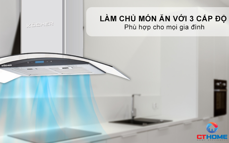 MÁY HÚT MÙI GẮN TƯỜNG KÍNH CONG KOCHER K-228S NGANG 70CM K228S 4