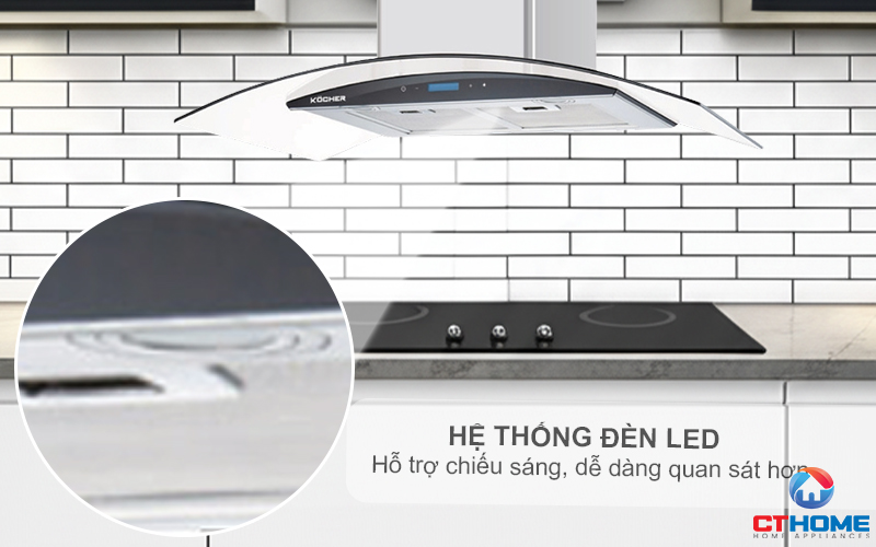 MÁY HÚT MÙI GẮN TƯỜNG KÍNH CONG KOCHER K-228S NGANG 70CM K228S 3
