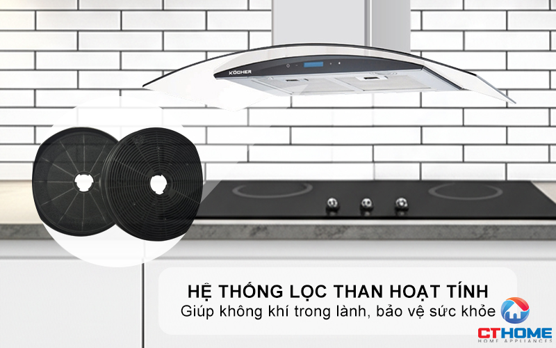 MÁY HÚT MÙI GẮN TƯỜNG KÍNH CONG KOCHER K-228S NGANG 70CM K228S 5