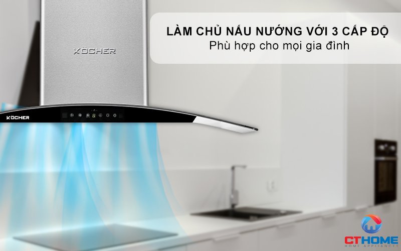 MÁY HÚT MÙI GẮN TƯỜNG KÍNH CONG KOCHER K-229I NGANG 90CM K229I 5