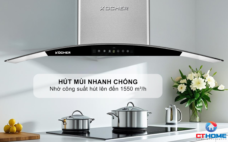MÁY HÚT MÙI GẮN TƯỜNG KÍNH CONG KOCHER K-229I NGANG 70CM K229I 2