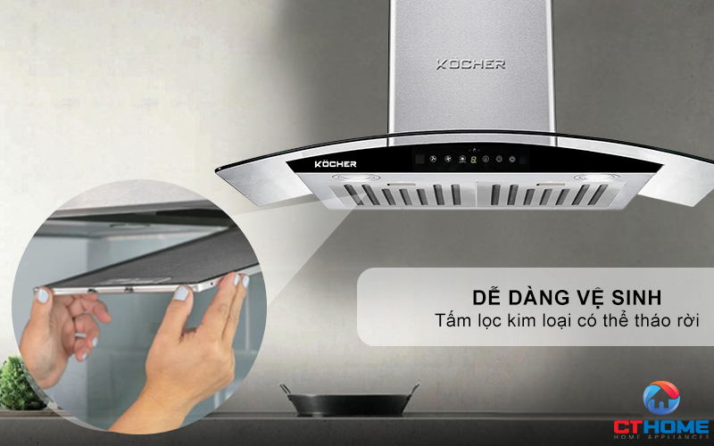 MÁY HÚT MÙI GẮN TƯỜNG KÍNH CONG KOCHER K-229I NGANG 70CM K229I 9