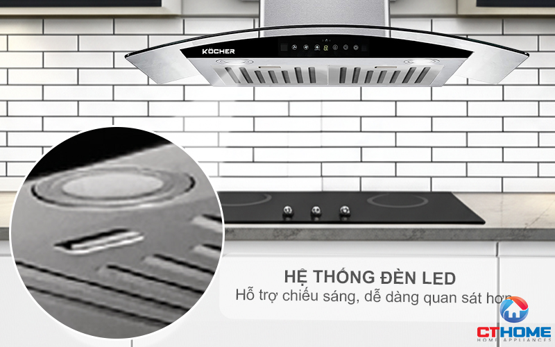 MÁY HÚT MÙI GẮN TƯỜNG KÍNH CONG KOCHER K-229I NGANG 70CM K229I 4