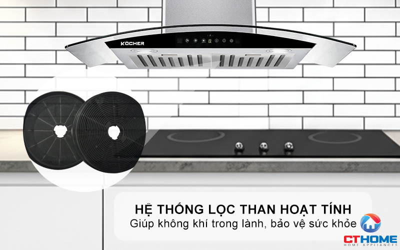 MÁY HÚT MÙI GẮN TƯỜNG KÍNH CONG KOCHER K-229I NGANG 70CM K229I 6