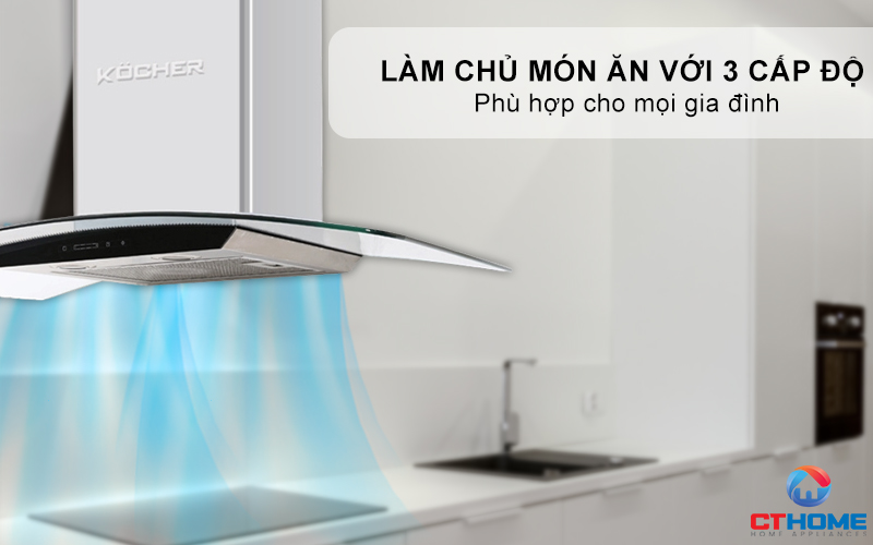 MÁY HÚT MÙI GẮN TƯỜNG KÍNH CONG KOCHER K-229S NGANG 70CM K229S 4