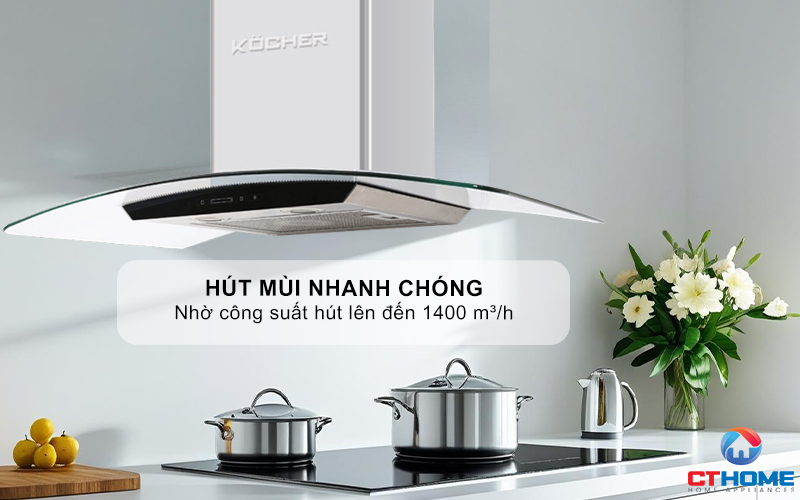MÁY HÚT MÙI GẮN TƯỜNG KÍNH CONG KOCHER K-229S NGANG 70CM K229S 2