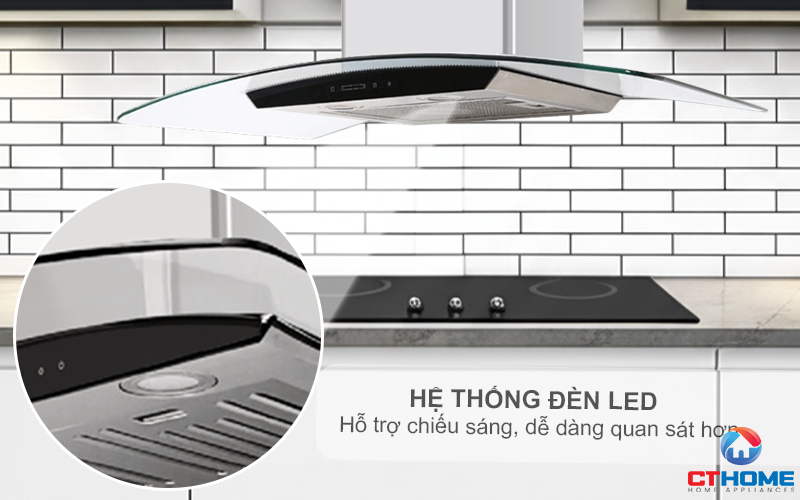 MÁY HÚT MÙI GẮN TƯỜNG KÍNH CONG KOCHER K-229S NGANG 70CM K229S 3