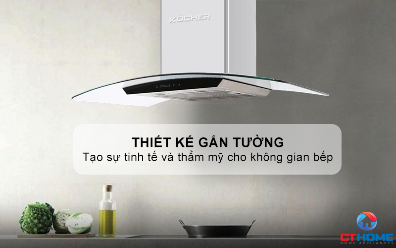MÁY HÚT MÙI GẮN TƯỜNG KÍNH CONG KOCHER K-229S NGANG 70CM K229S 1