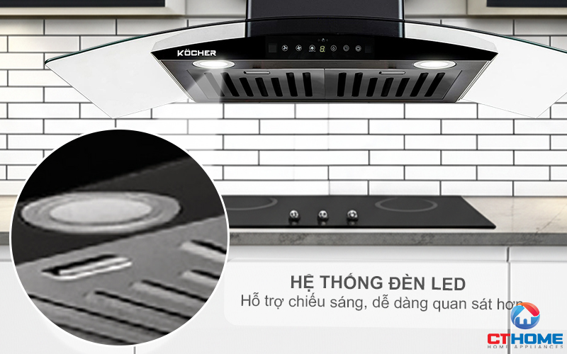 MÁY HÚT MÙI GẮN TƯỜNG KÍNH CONG KOCHER K-229V NGANG 90CM K229V 3